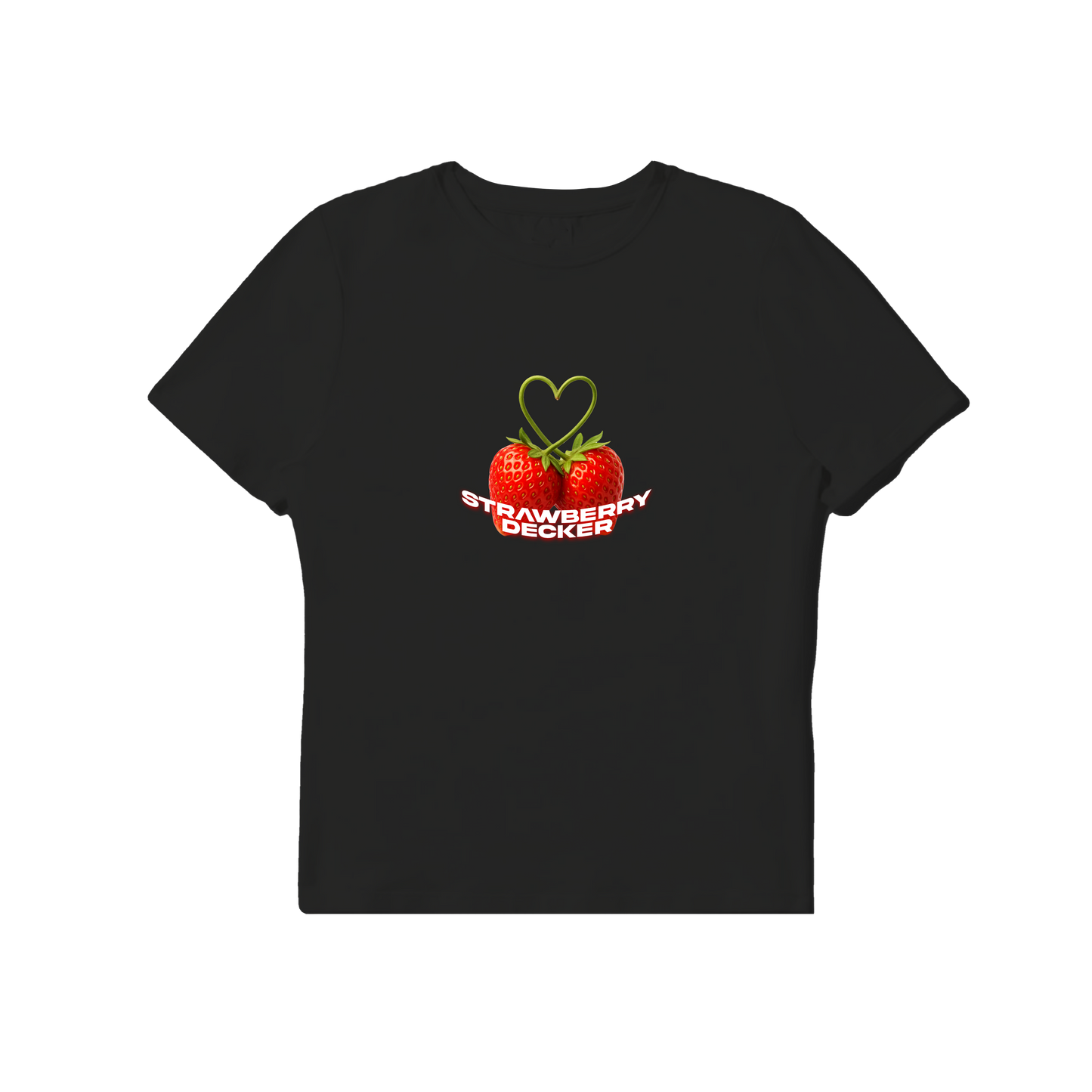 Strawberry Decker Baby Tee - Black