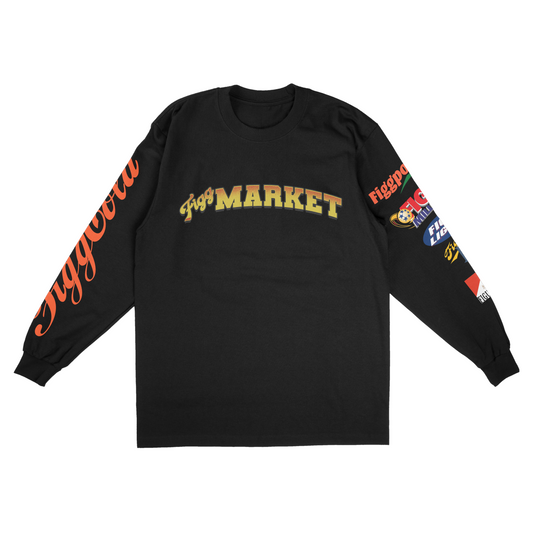 FIGGMARKET LOGO LONGSLEEVE TEE - BLACK